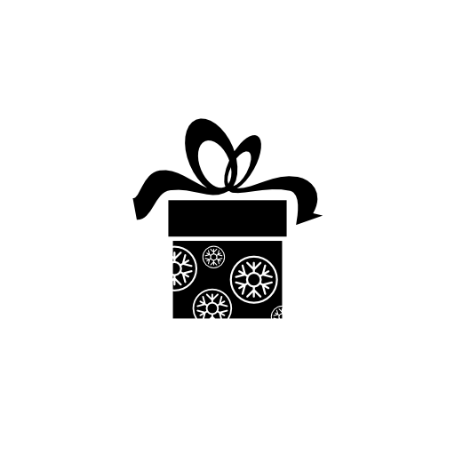 Gift box of flowery dark design with a ribbon on top