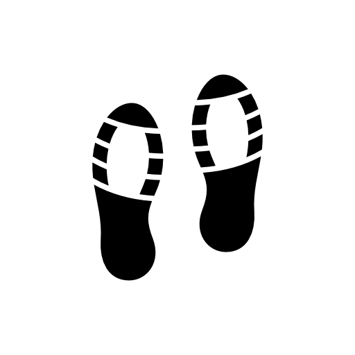 Footprints of human shoes
