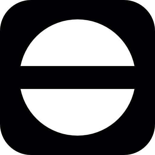 Circle with horizontal middle line inside a rounded square