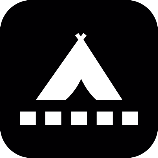 Tent symbol with small square shapes