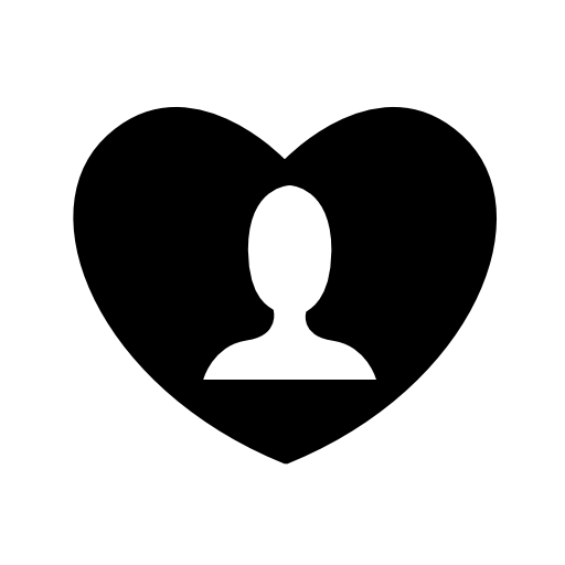 Person head in a heart