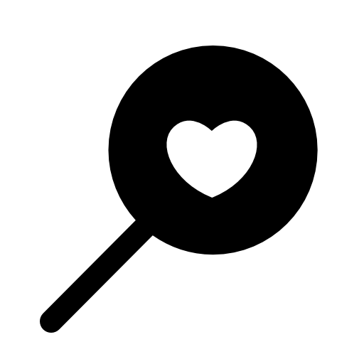 Heart in a circle on a stick
