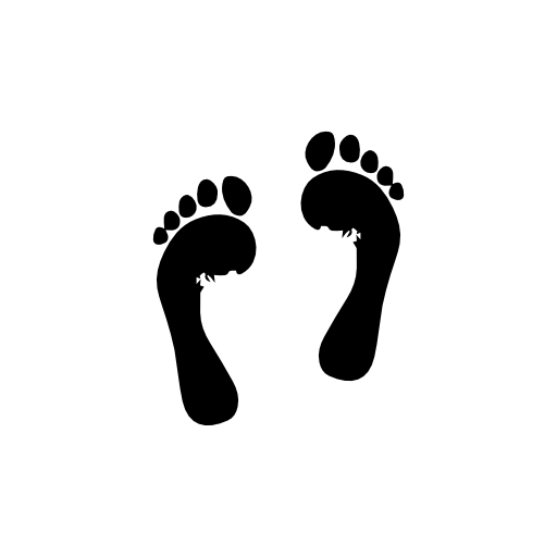 Human nude footprints
