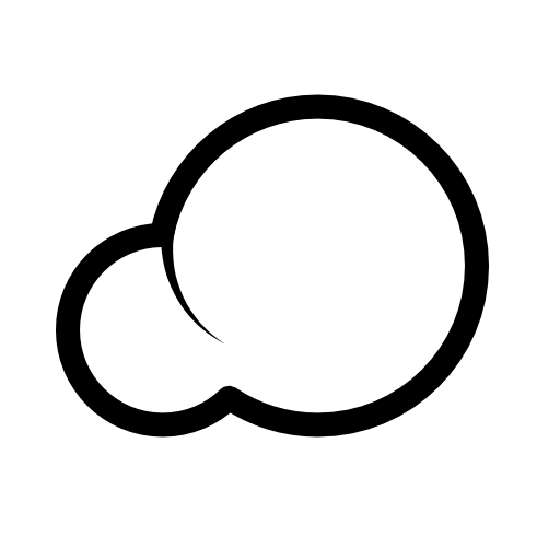 Cloud shape formed by two circles outline