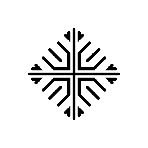 Snowflake square shape formed by thin lines