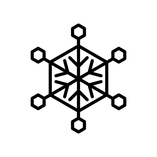 Snowflake with hexagonal shapes
