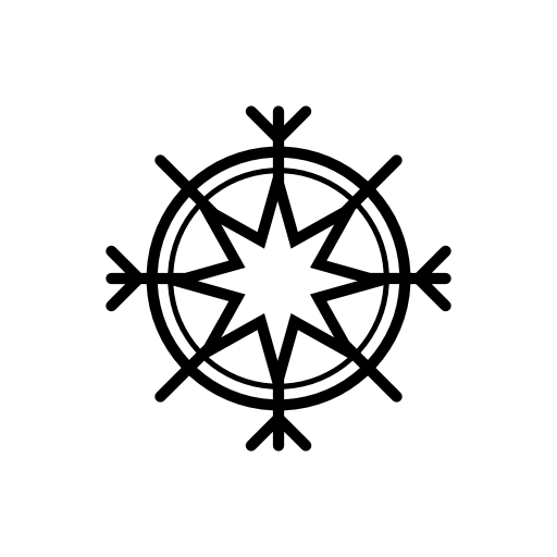 Snowflake with a star shape in a circle