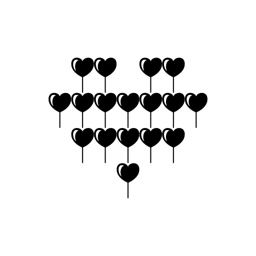 Attractive heart balloon of multiple hearts balloons