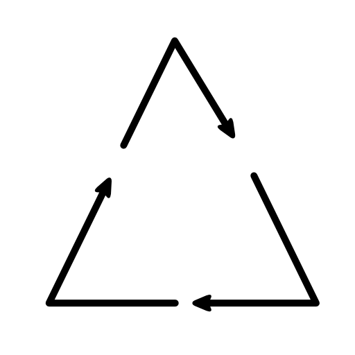 Three arrows doing a Triangle