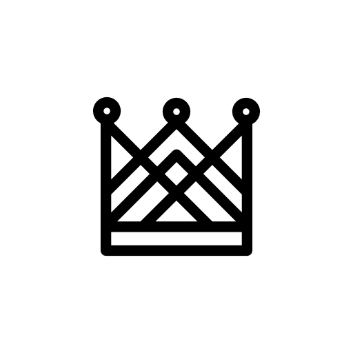Complex tall royal crown design of crossed lines