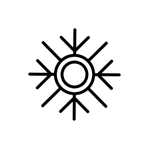Snowflake with two central circles and thin lines