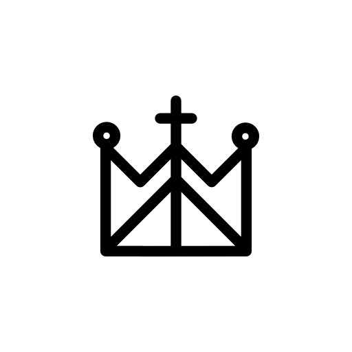 Royal catholic crown with a cross