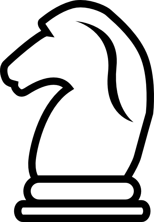 Horse outlined chess piece