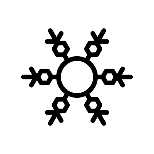 Circle at the center of a snowflake