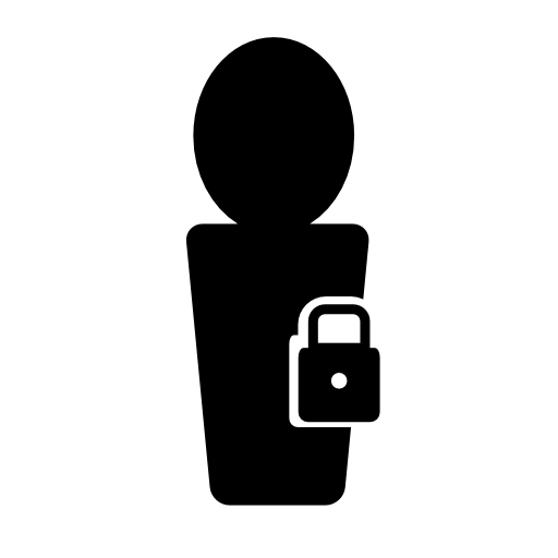 User silhouette with padlock