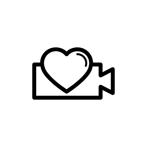 Video symbol with heart shape