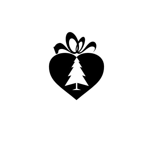Heart shaped christmas gift box