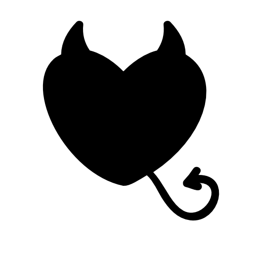Heart with tail and horns