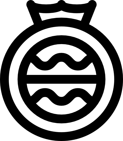 Circular design with crown