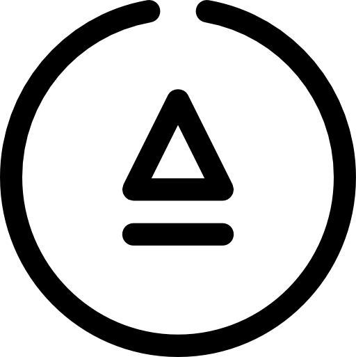 Triangle outline inside a circle button