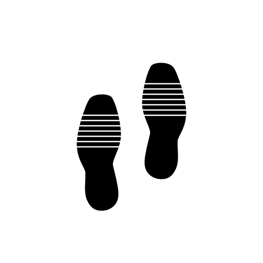Human shoes footprint couple