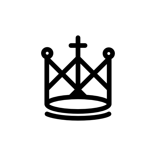 Royal crown design of lines with a cross in the middle