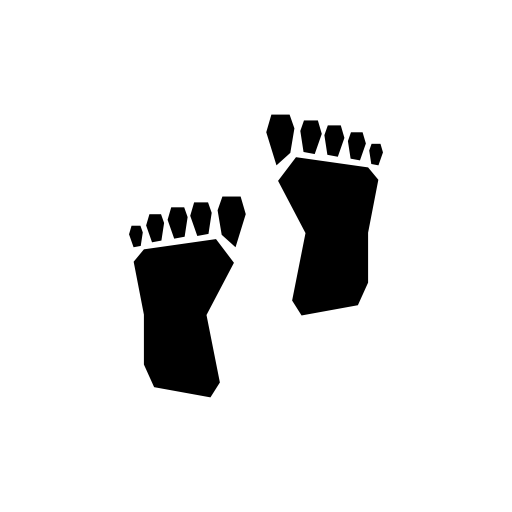 Naked human feet footprints