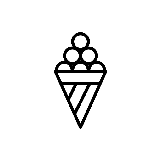 Cone with circular ice cream