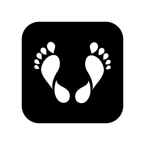 Human feet symmetric footprints pair