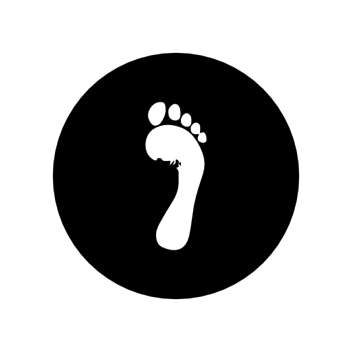 Footprint of human feet in a circle