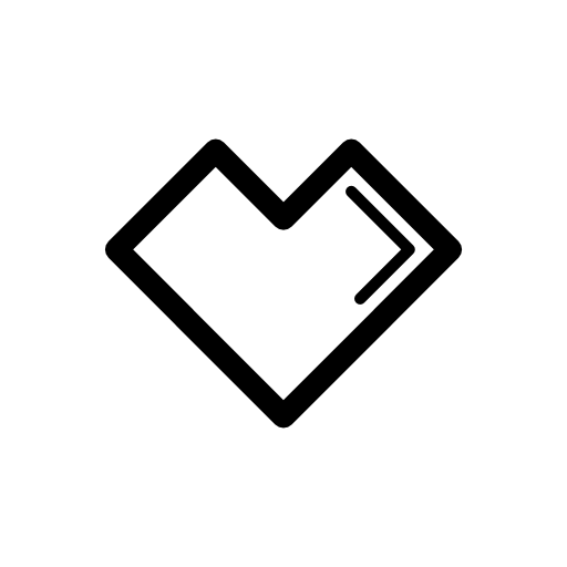 Heart of straight shape outline variant