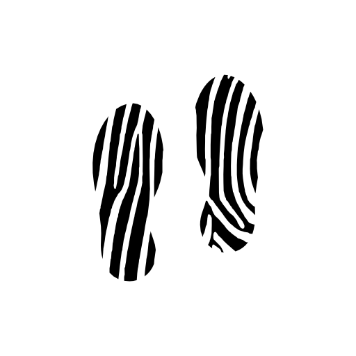 Footprints of lines of human shoes