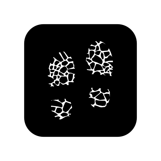 Footprints group in a rounded black square