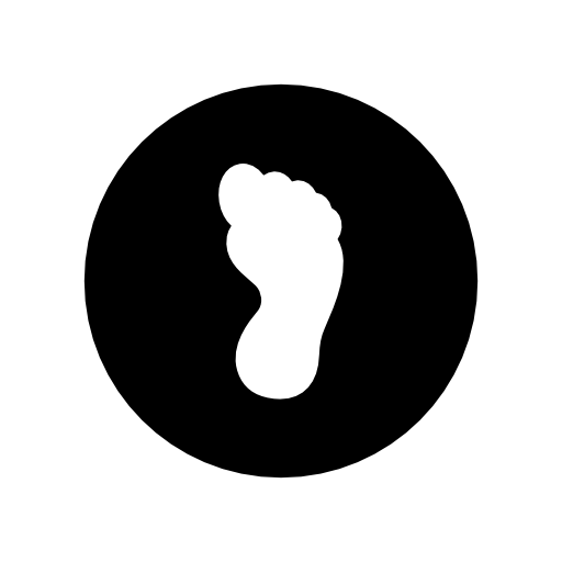Footprint single human shape in a circle