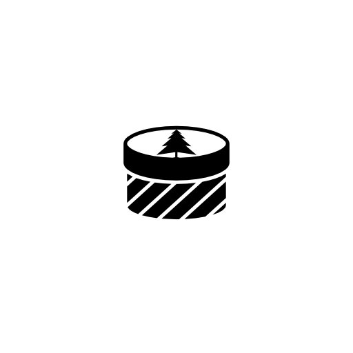 Giftbox of striped circular shape