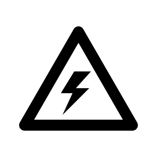 Warning voltage sign of a bolt inside a triangle
