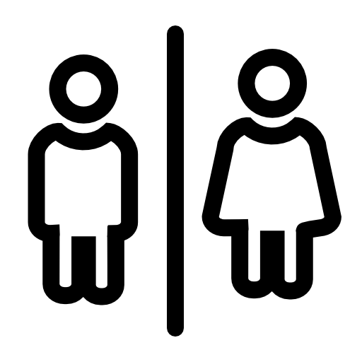Bathrooms for men and women outlines sign