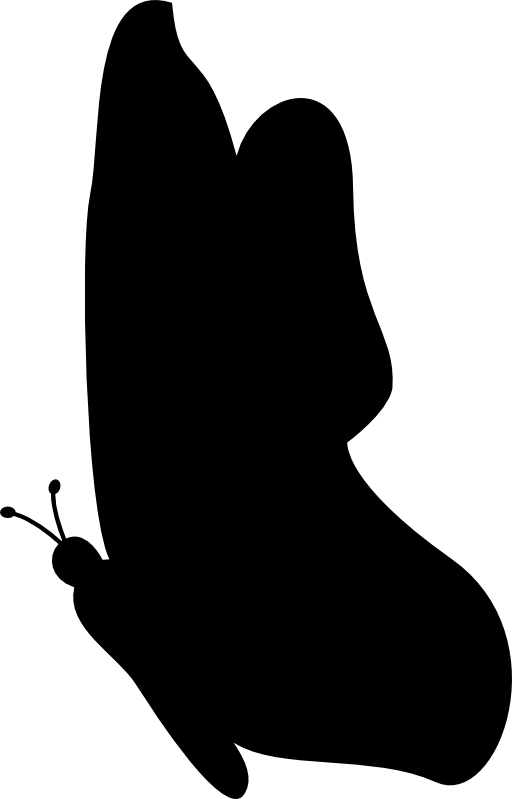 Butterfly side view black silhouette shape