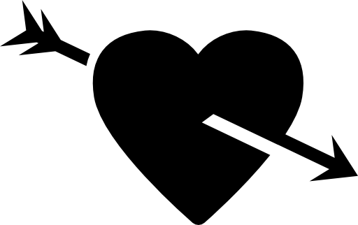 Heart shape pierced by an arrow