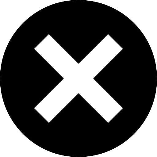 Cross mark on black circle background
