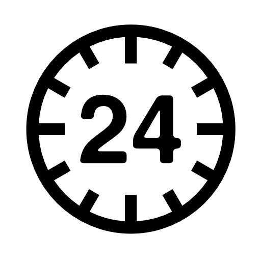 24 hours circular sign