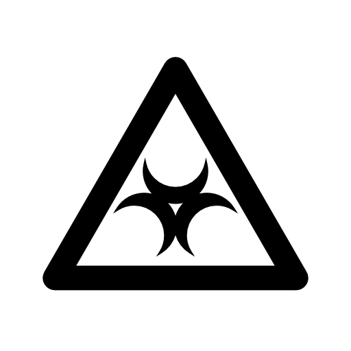 Biohazard sign inside a triangle outline