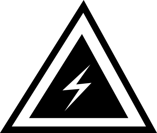 Danger triangular symbol with bolt sign inside
