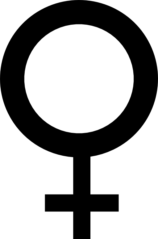 Female symbol of a circle with a cross