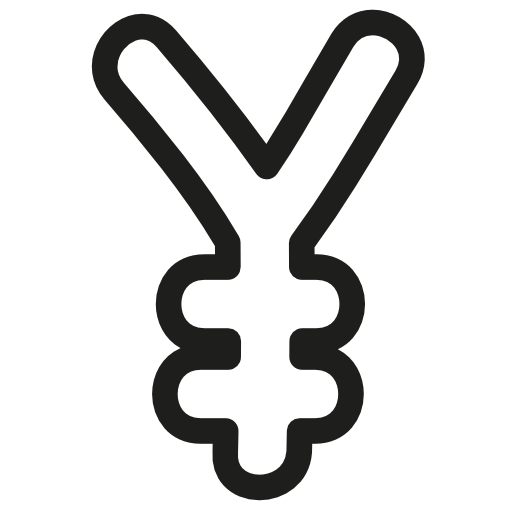 Yen hand drawn currency symbol outline