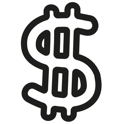 Money symbol hand drawn outline