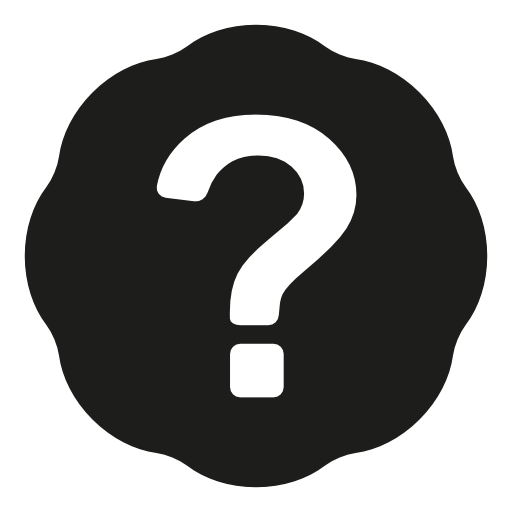 Question mark in circular shape