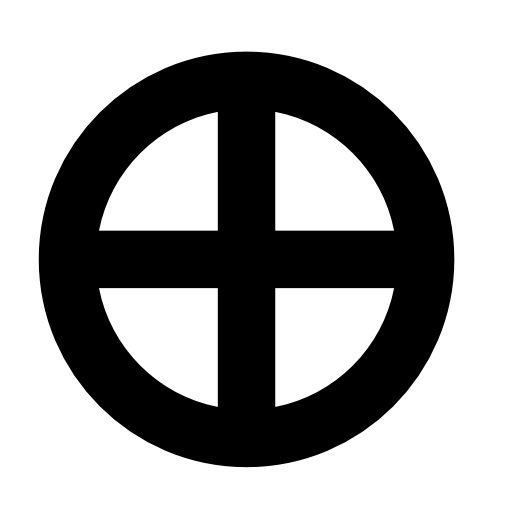 Earth sign of a circle with a cross