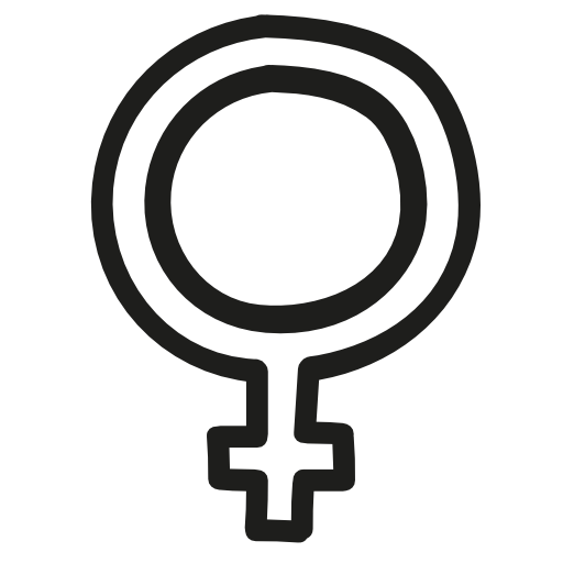 Female hand drawn symbol outline