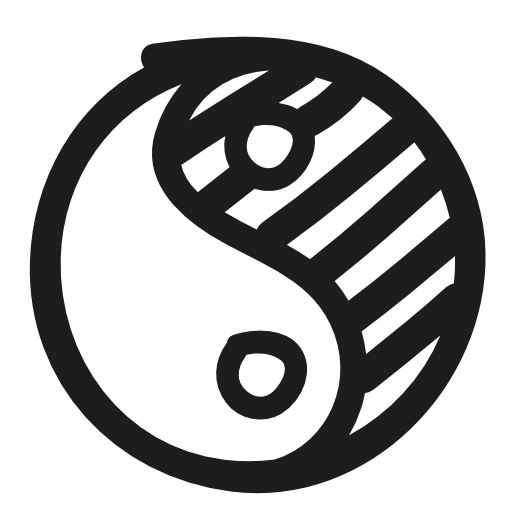 Yin yang hand drawn symbol